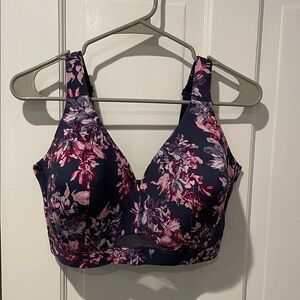 Cacique Navy and Pink Floral Bra